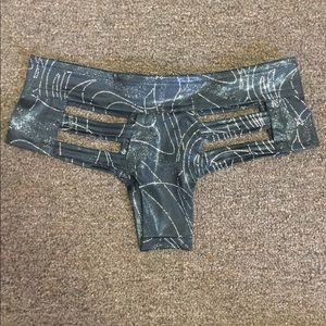 iHeartRaves Chromatic Micro Cut Out Booty Shorts